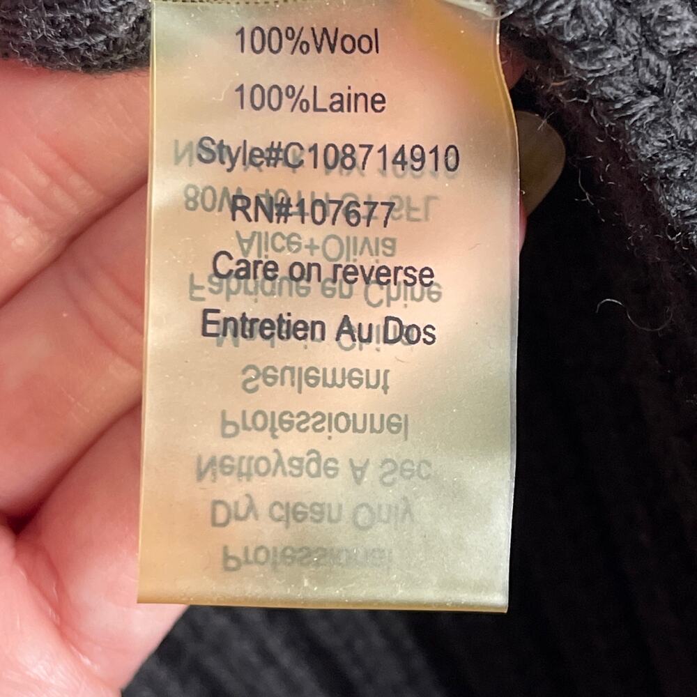 Alice + Olivia Women’s 100% Wool Open Front Brown Cardigan Sweater Size Large - Picture 4 of 7